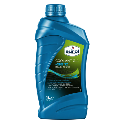 Eurol Coolant -36&deg;C G11 koelvloeistof (kleur groen) 1L 