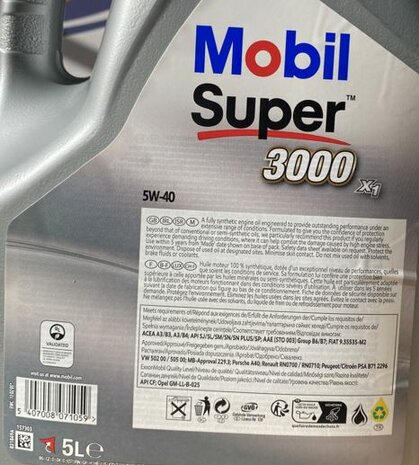 Mobil Super 3000 X1 5W-40 5L 