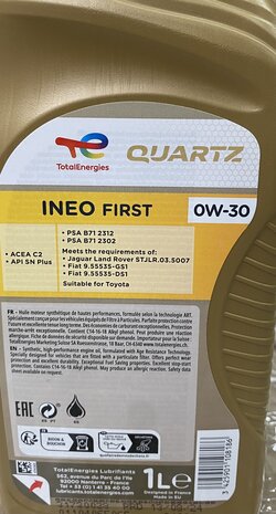 Total Quartz Ineo First 0W-30 5L (5x1 liter voordeelpak)