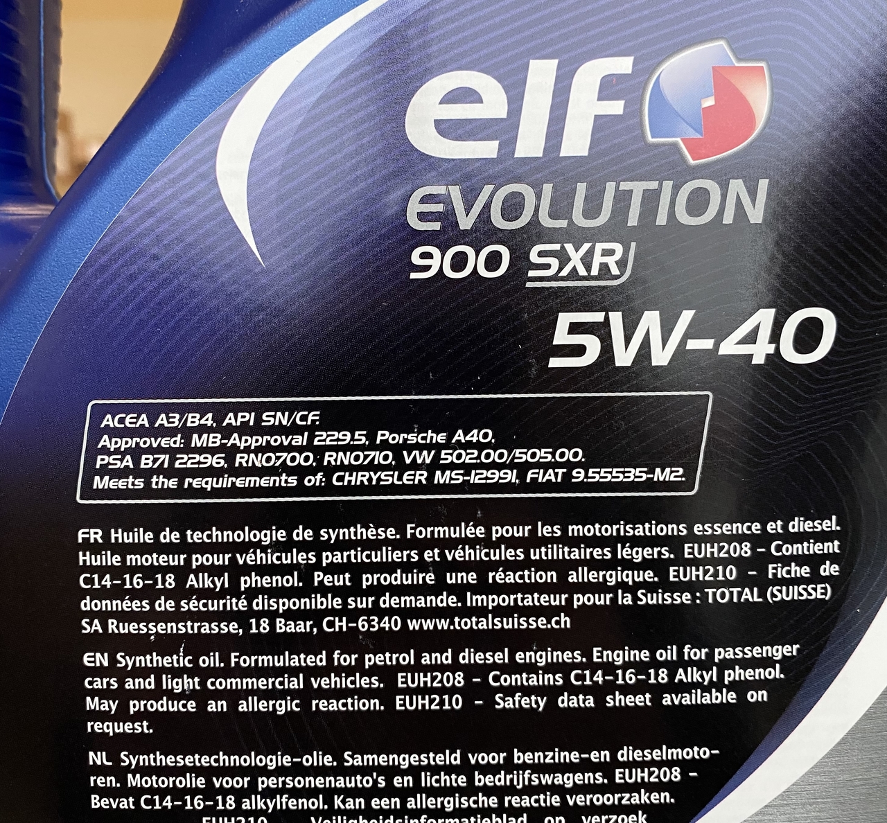 Elf – huile moteur elf evolution 900 SXR 5w40 (1L), huile moteur elf  evolution 900 SXR 5w40 (